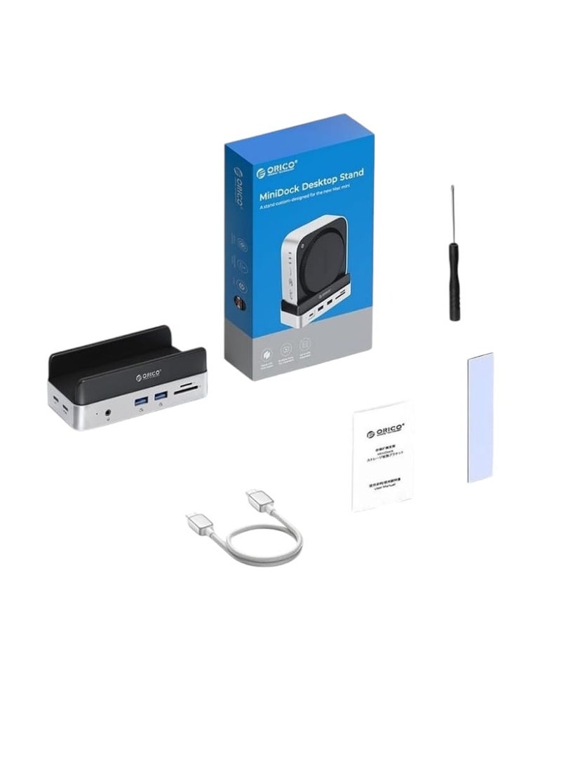 Orico ORICO MiniDock Stand for Mac Mini M4 – 6-in-1 USB-C Docking Station with 10Gbps High-Speed Transfer, USB-C Hub with HDMI, USB 3.1, SD/TF, PD Charging  - Image 2