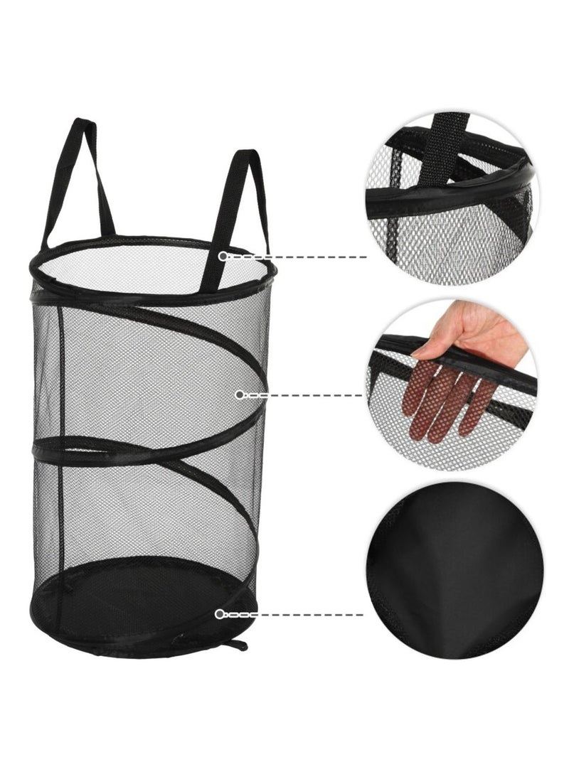 TYCOM Popup Laundry Hamper Collapsible Laundry Basket Extra Large Capacity Foldable Clothing Storage Basket with Handles Black.  - Image 2