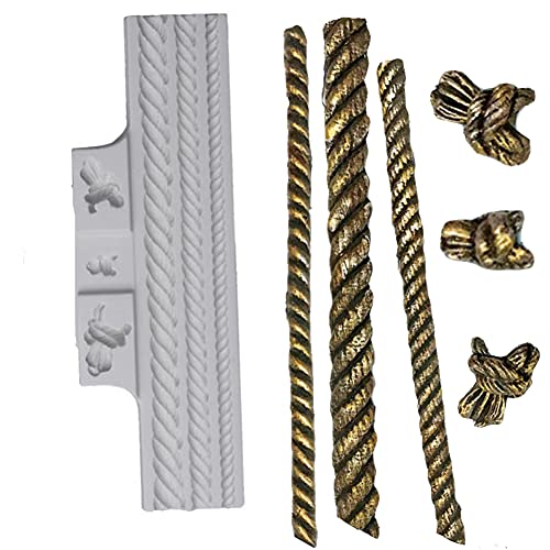 FOYARA Ropes and Knots Silicone Mold for Fondant Cake Decorating Cupcakes Sugarcraft Cookies Candies Cards and Clay DIY Baking Tools - Image 2