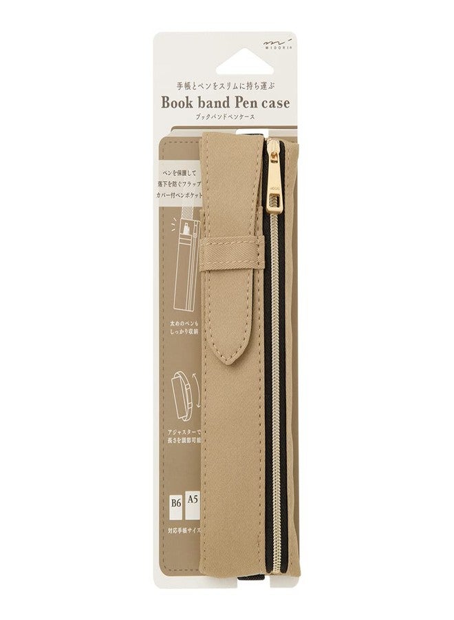 Midori DESIGNPHIL Midori 41824006 Pen Case, Book Band Pen Case, Beige, For B6-A5 - Image 1