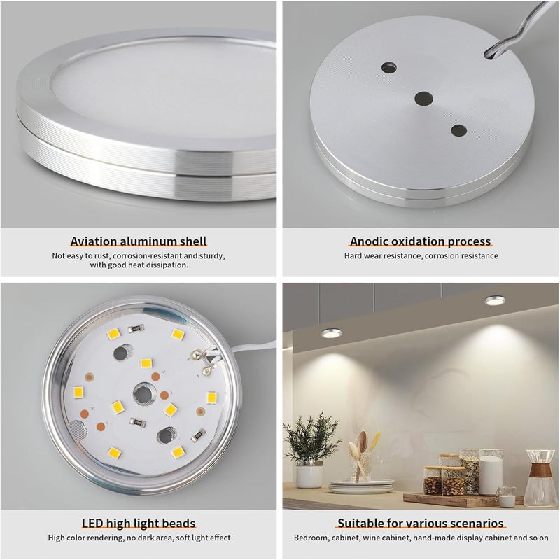 SYOSI 3D Printer LED Lamp Kit 2 Pack,3D Printed DIY Hardware Model Spare Parts 5V USB Powered,Wireless Puck Light Dimmable Touch Control,3 Color Warm (3000K) alanced Mixed (4000K) ol (6500K) - Image 3