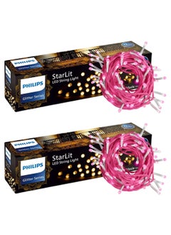 Philips PHILIPS Starlit 12 Meter 72 LEDs String Light for Decoration Festival LED String Light for Diwali Christmas and Home Decoration Pink Pack of 2  - Image 1