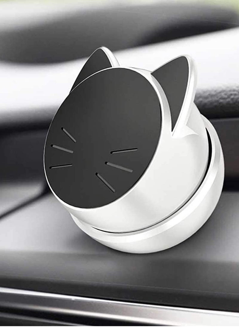 SOLARAE Magnetic Car Phone Mount Kitty Face Style Car Phone Holder Adjustable Cell Phone Car Mount Universal Magnetic Stand Holder Compatible With iPhone Samsung GPS Mini Tablet - Image 1