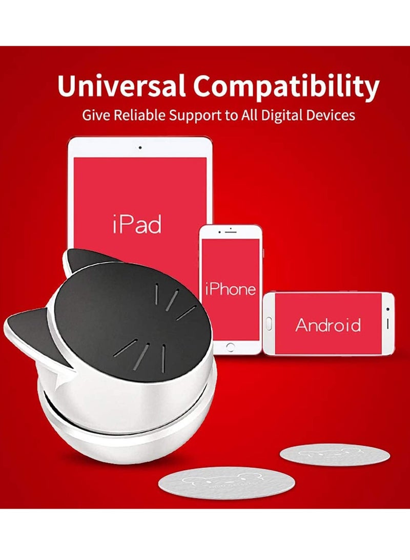 SOLARAE Magnetic Car Phone Mount Kitty Face Style Car Phone Holder Adjustable Cell Phone Car Mount Universal Magnetic Stand Holder Compatible With iPhone Samsung GPS Mini Tablet - Image 3