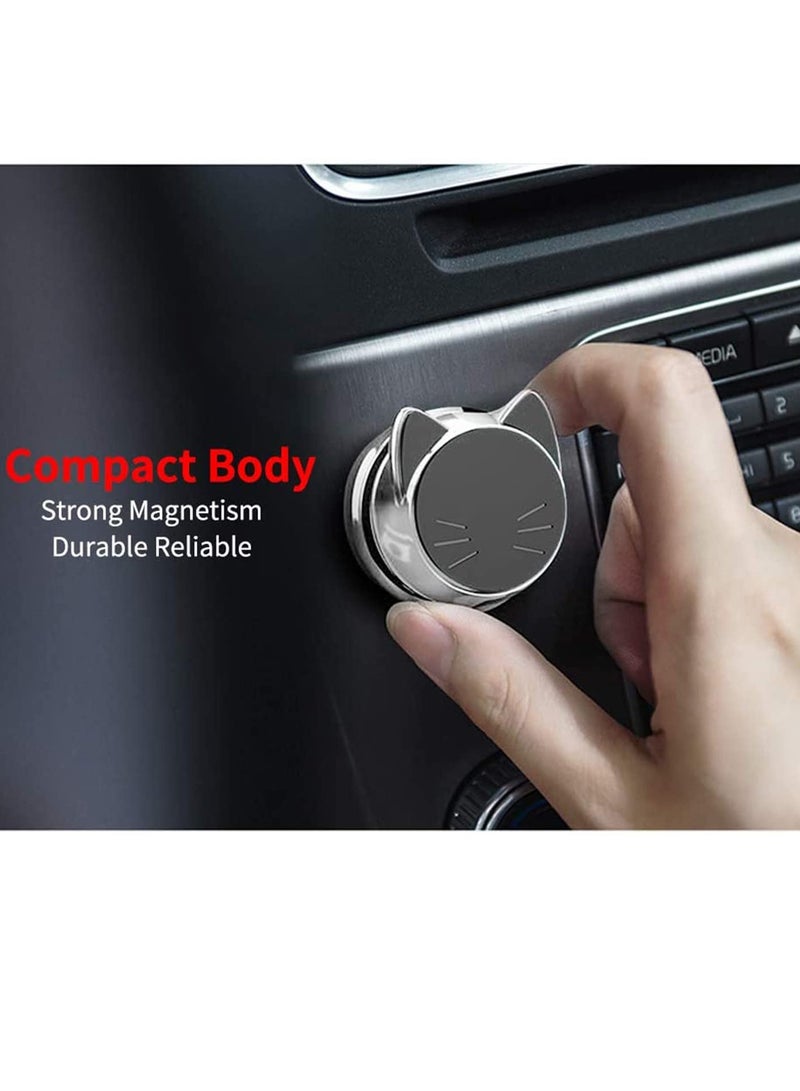 SOLARAE Magnetic Car Phone Mount Kitty Face Style Car Phone Holder Adjustable Cell Phone Car Mount Universal Magnetic Stand Holder Compatible With iPhone Samsung GPS Mini Tablet - Image 4