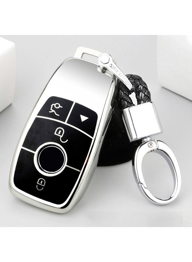 NIBEMINENT Electroplating Full Coverage Car Key Case With Ring For Mercedes-benz E - Image 3