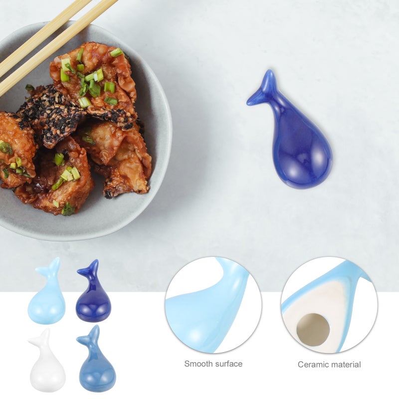 4pcs Whale Ceramic Chopstick Holder Animal Design Chopstick Rest Spoon Fork Holder - Image 5