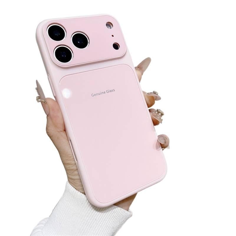 MS غطاء واقي بGlass لـ iPhone 11 مع حماية من السقوط ومقاومة بصمات الأصابع مع مقاوم للصدمات مع تغطية كاملة مع مقاوم للخدش باللون وردي باللون الوردي - Image 1