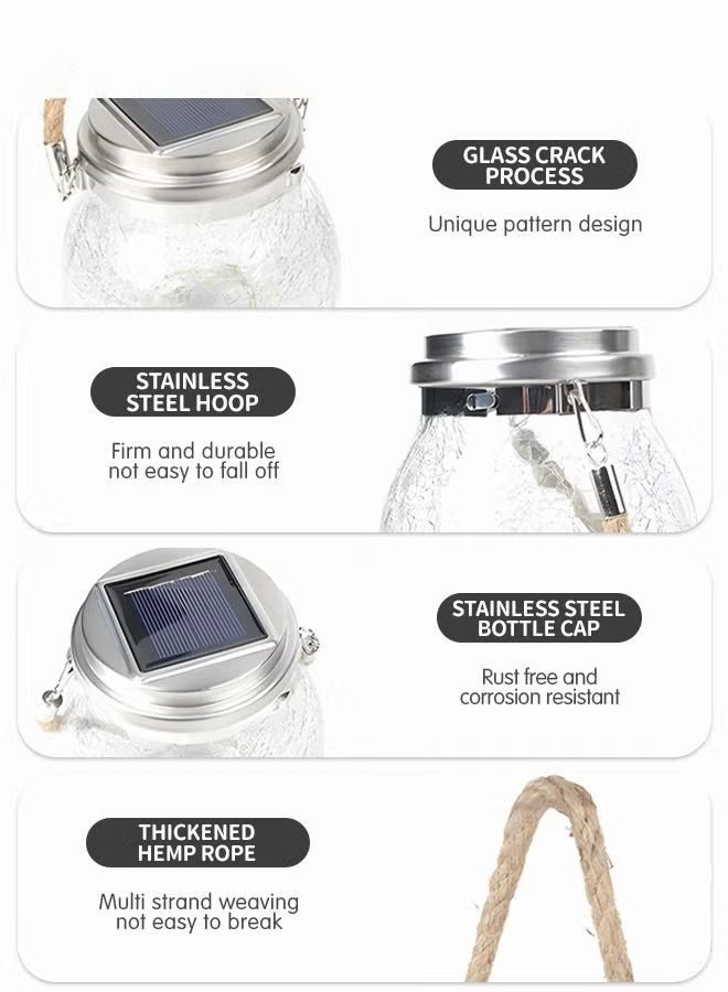 LED الطاقة الشمسية مصابيح,الشمسية معلقة جرة مصابيح مع 20 LED كل,مقاومة للماء الطاقة الشمسية الكرة الزجاجية الكرة أضواء ديكور للحديقة,الفناء الخلفي - Image 3