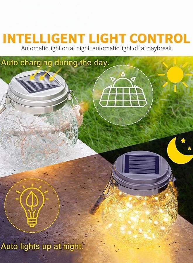 LED الطاقة الشمسية مصابيح,الشمسية معلقة جرة مصابيح مع 20 LED كل,مقاومة للماء الطاقة الشمسية الكرة الزجاجية الكرة أضواء ديكور للحديقة,الفناء الخلفي - Image 2