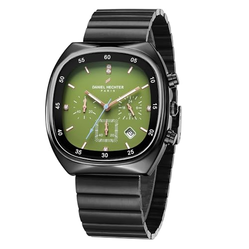 Daniel Hechter Paris Bercy Collection Modern Chronograph Watch for Men with Square Dial and Stainless Steel Strap - Image 1