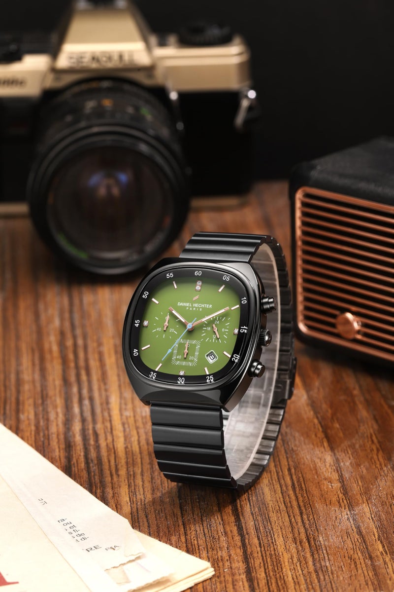 Daniel Hechter Paris Bercy Collection Modern Chronograph Watch for Men with Square Dial and Stainless Steel Strap - Image 4