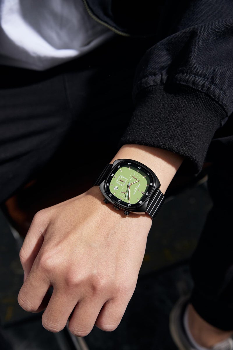 Daniel Hechter Paris Bercy Collection Modern Chronograph Watch for Men with Square Dial and Stainless Steel Strap - Image 2