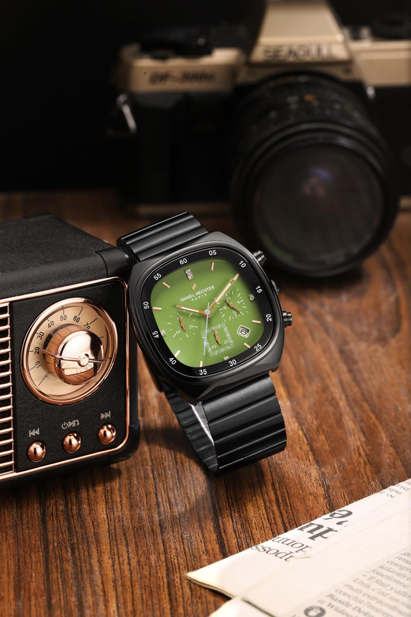 Daniel Hechter Paris Bercy Collection Modern Chronograph Watch for Men with Square Dial and Stainless Steel Strap - Image 3