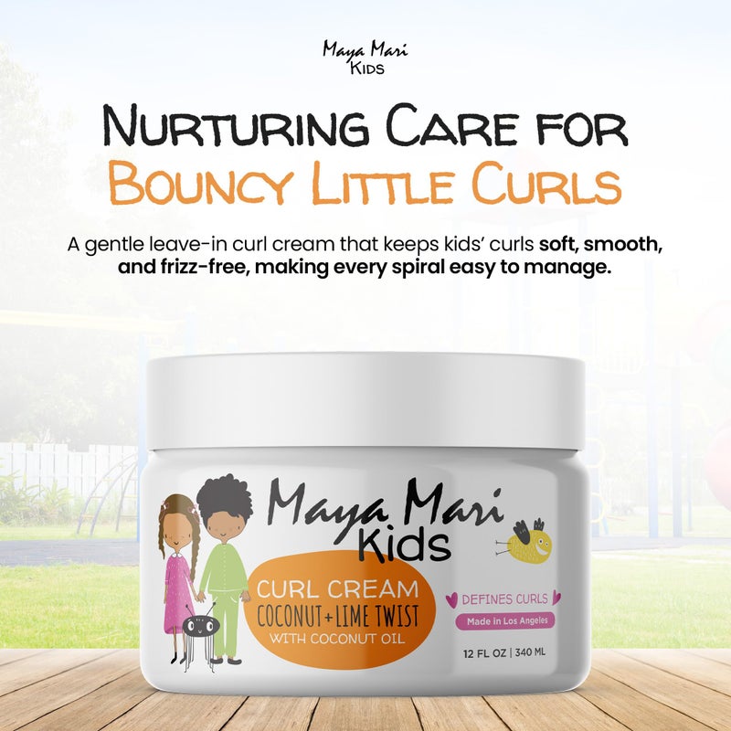 MAYA MARI - Kids Curl Cream With Coconut Oil, Curly Hair Cream, Coconut and Lime Twist, 12 oz - Image 2