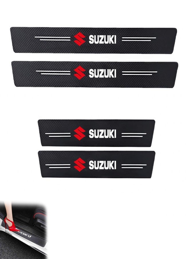 MULZI Car Door Sill Protector Stickers Compatible for Fronx, Vitara, Brezza, Swift, Baleno, Ertiga, WagonR, Alto, Dzire, XL6, S-Presso, Celerio, Eeco, Ciaz, Ignis, Invicto, SX4, Ritz, Victoris - Image 1