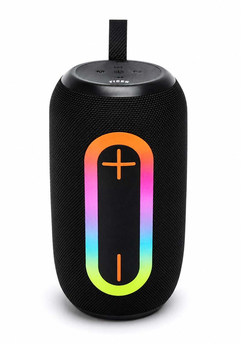 تايجر سبيكر بلوتوث T-158 مع إضاءة RGB وصوت ستيريو، وقت تشغيل يصل الى 3 ساعات، تصميم محمول مثالي للرحلات والمناسبات - Image 3