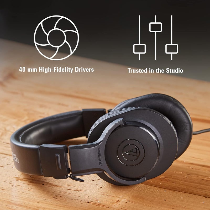 audio-technica Audio Technica Professional Studio Monitor Headphones - ATH-M20x - Image 4