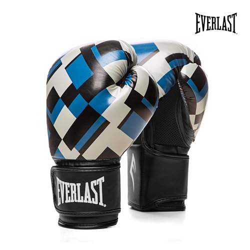 Everlast Spark Boxing Training Gloves (12 oz | Blue Grid) - Image 2