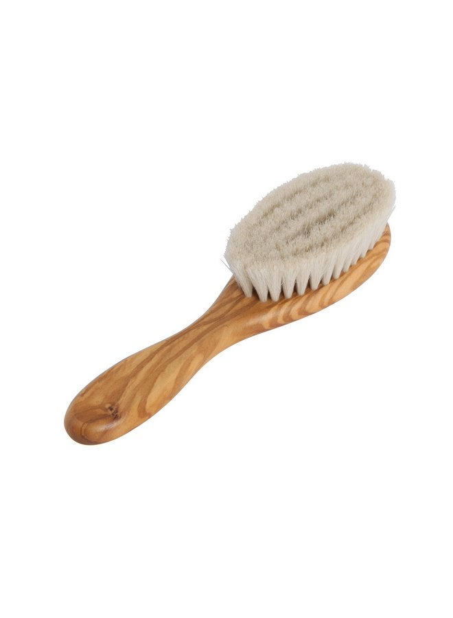 Redecker Goat Hair Baby Hairbrush with Waxed Olive Wood Handle, 5-3/4-Inches - Image 1