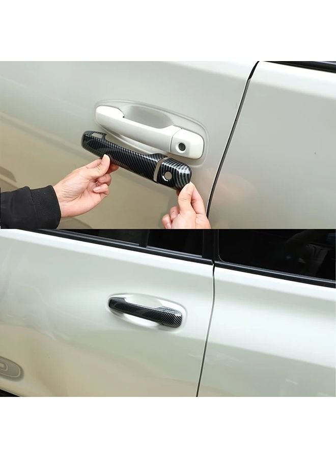 Carbon Fiber Pattern Door Handle Cover Set For Toyota Prado 2010 2019 Front 8PCS - Image 5