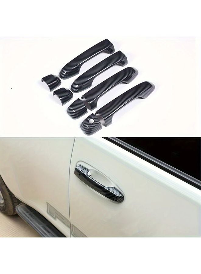 Carbon Fiber Pattern Door Handle Cover Set For Toyota Prado 2010 2019 Front 8PCS - Image 1