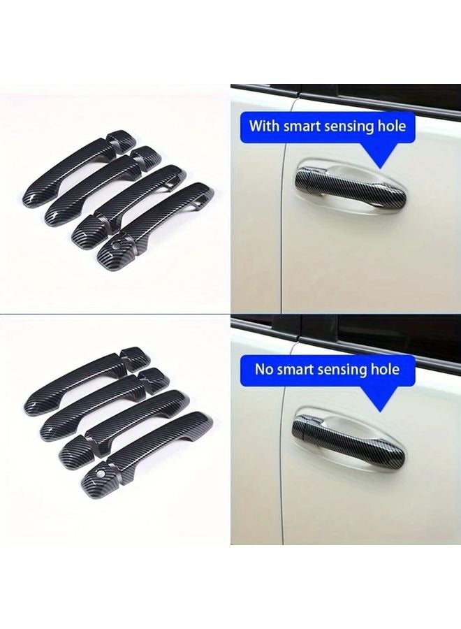 Carbon Fiber Pattern Door Handle Cover Set For Toyota Prado 2010 2019 Front 8PCS - Image 2