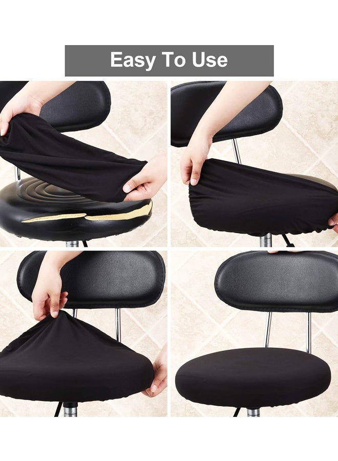 2PCS Round Bar Stool Covers, Elastic Washable Seat Slipcover 11-14 Inch - Image 5
