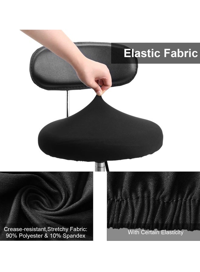 2PCS Round Bar Stool Covers, Elastic Washable Seat Slipcover 11-14 Inch - Image 3