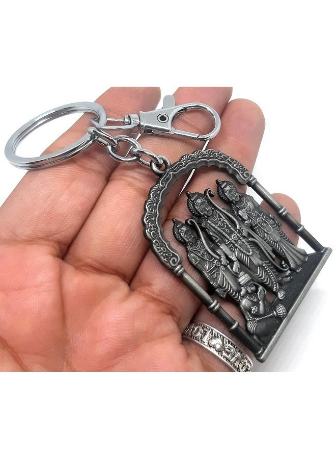 Aura Set Of 2 Lord Ram Lakshman Sita Hanuman Ram Darbar Double Sided Metal Keychain For Men Women Girls Boys Friends Bike Car House Office Keys Multicolor - Image 3