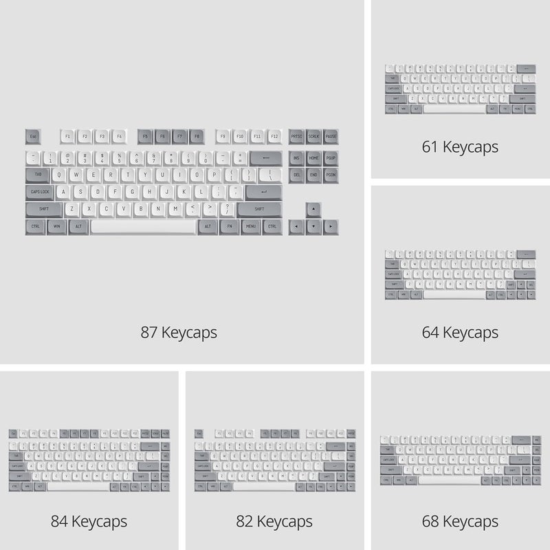 surmen CSA Profile 118 Keys Double-Shot PBT Keycap Custome Keycaps for 61/68/84/87 Mechanical Gaming Keyboard (Grey) - Image 4