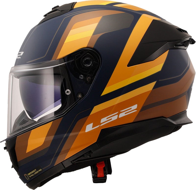 Stream 2 Vintage Matte Navy Blue-Orange-Brown Helmet