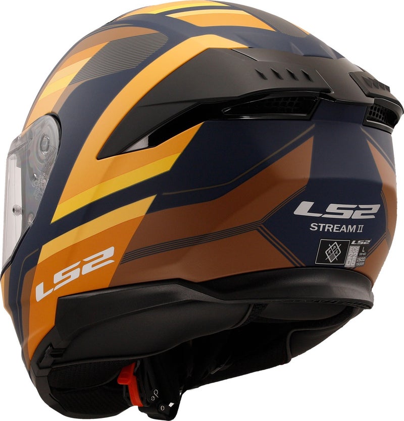 Stream 2 Vintage Matte Navy Blue-Orange-Brown Helmet