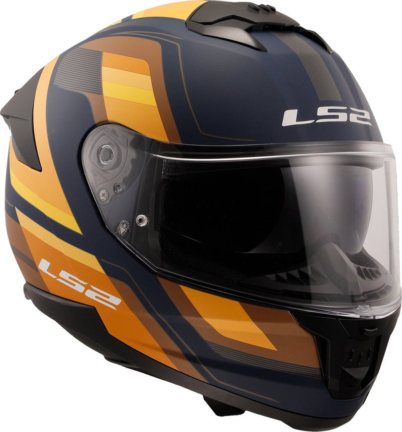 Stream 2 Vintage Matte Navy Blue-Orange-Brown Helmet