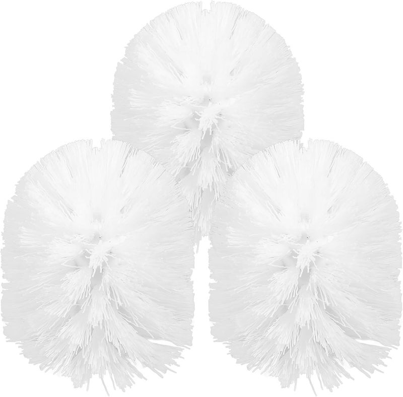 3pcs Toilet Brush Replacement Heads White Plastic Cleaning Brush Heads for Household Bathroom Cleaning Supplies - Image 1