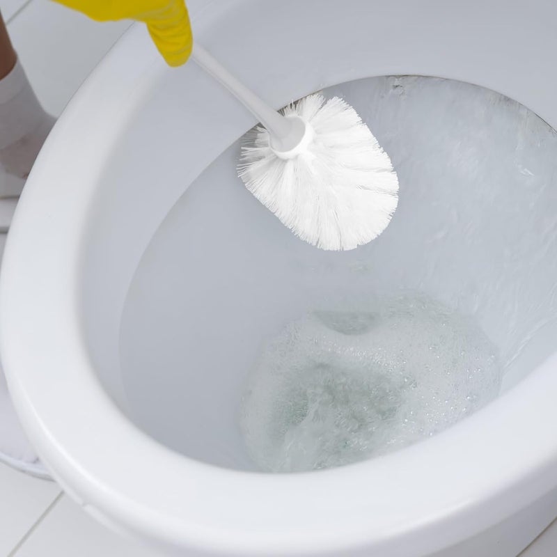 3pcs Toilet Brush Replacement Heads White Plastic Cleaning Brush Heads for Household Bathroom Cleaning Supplies - Image 4