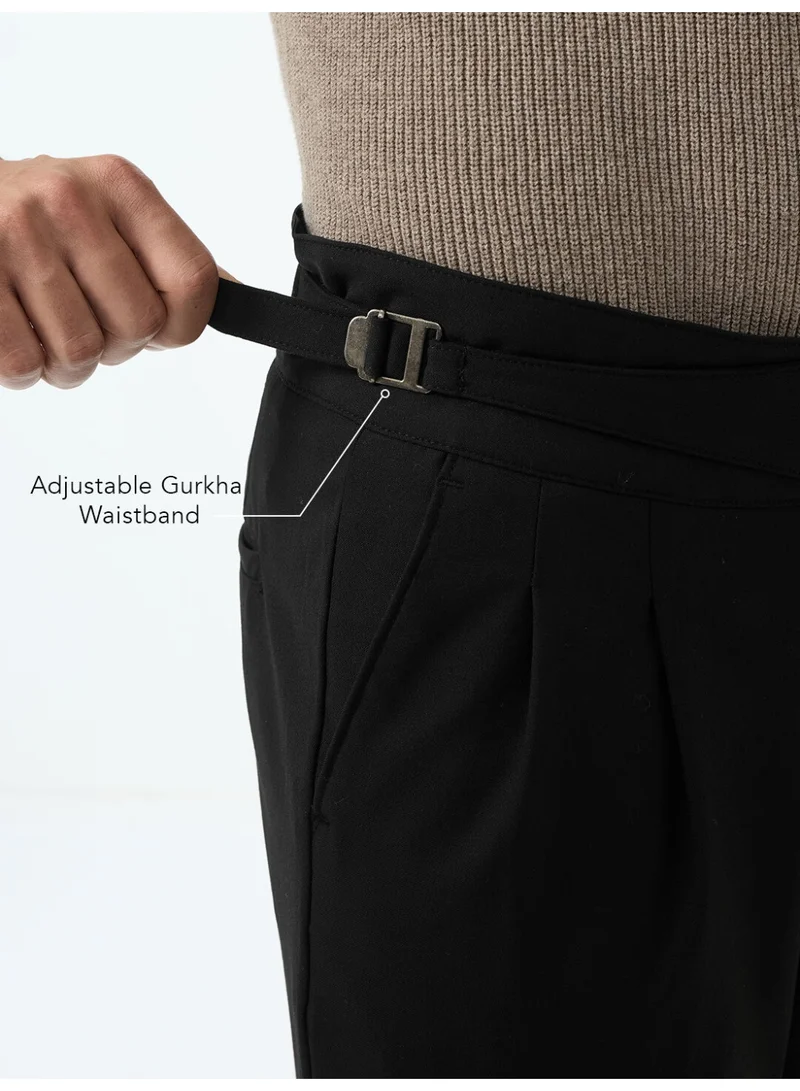 The Souled Store  The Souled Store Men Jet Black Solid Slim Fit Gurkha Pants for Men | Best Price UAE