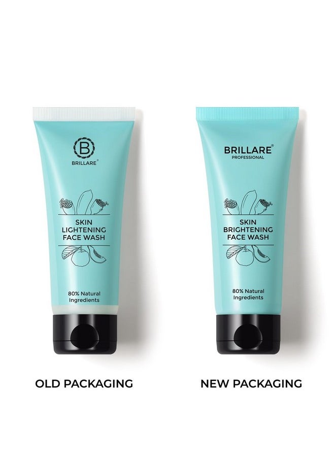 BRILLARE - Professional Skin Brightening/Lightening Face Wash, Enriched With Lime Cavier, Papaya & Multifruit Extract, For Pigmented, Tanned Skin & Dark Spots, 100 Ml - Image 1