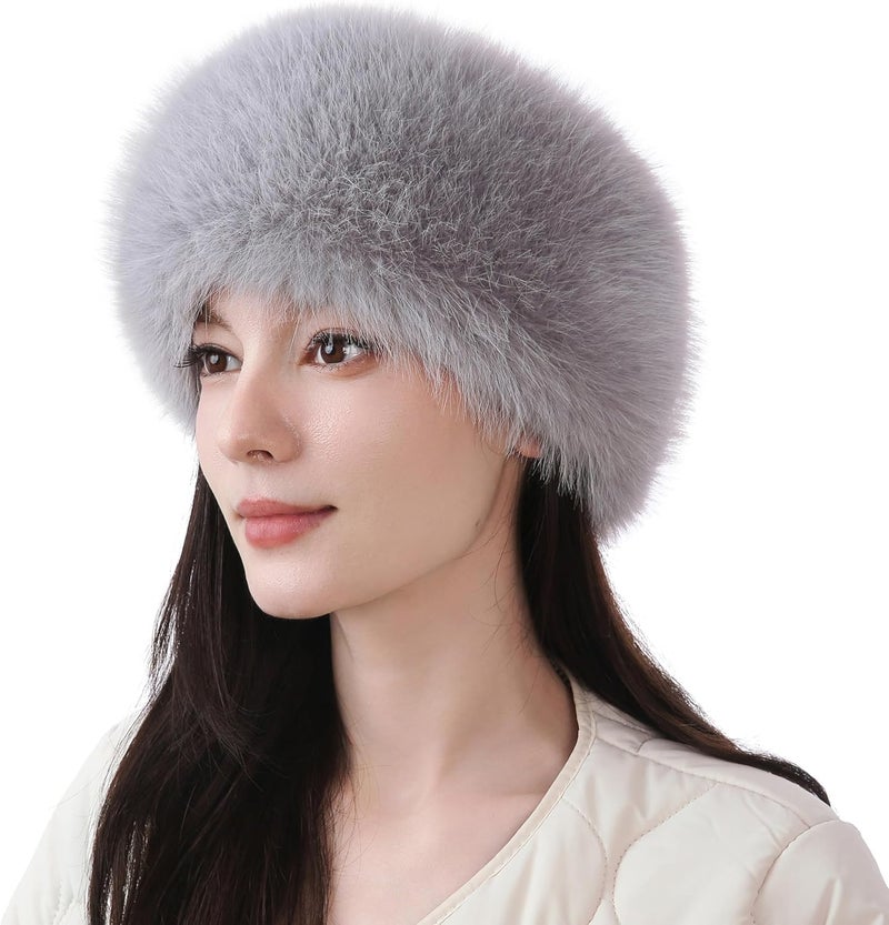 Dikoaina Womens Faux Fur Headband Winter Earwarmer Earmuff Ski - Image 1