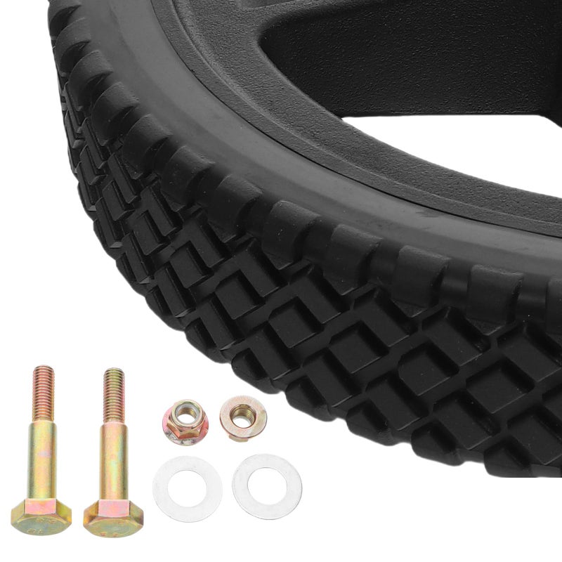12 Inch Lawn Mower Wheel Replacement Kit with PVC Tires and PP Hubs 2pcs with Bolts - Image 4