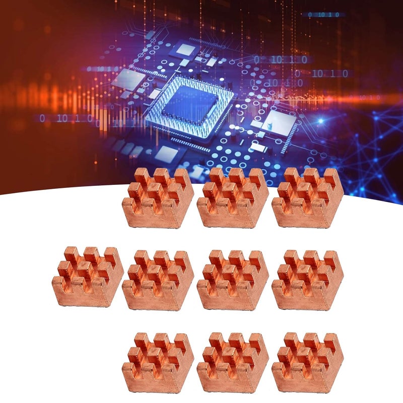 Premium Brass Heat Sink 10PCS 8x5x8mm for CPU PCB Amplifier High Efficiency Cooling - Image 5