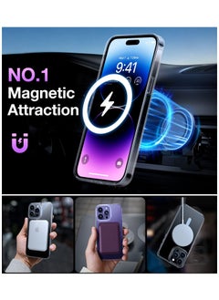 Houmt iPhone 14 Pro Max Cover Mag Safe Slim Strong Magnet Yellowing Resistant Shock Absorption Anti Scratch Hard Back Clear Case Compatible with iPhone 14 Pro Max 6.7 Inch  - Image 2