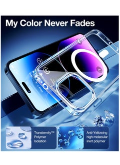 Houmt iPhone 14 Pro Max Cover Mag Safe Slim Strong Magnet Yellowing Resistant Shock Absorption Anti Scratch Hard Back Clear Case Compatible with iPhone 14 Pro Max 6.7 Inch  - Image 4