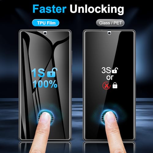 LYWHL 2 Pack for Samsung Galaxy S25 Ultra Privacy Screen Protector [Like Original Fingerprint Unlock], Anti-Spy Private S25 Ultra Film [Not Glass], Case Friendly, Scratch-Resistant, Sensitive Touch - Image 2