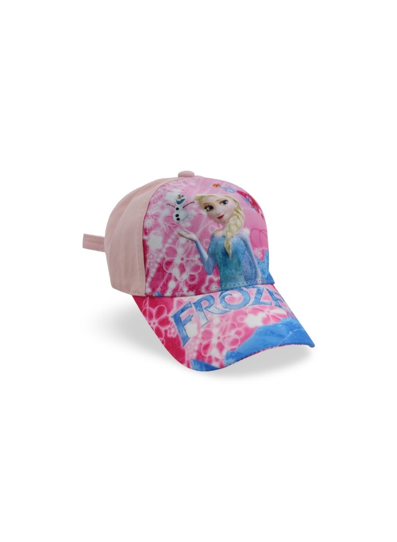 Fancy Girls Cotton Cap – Frozen Print - Image 1
