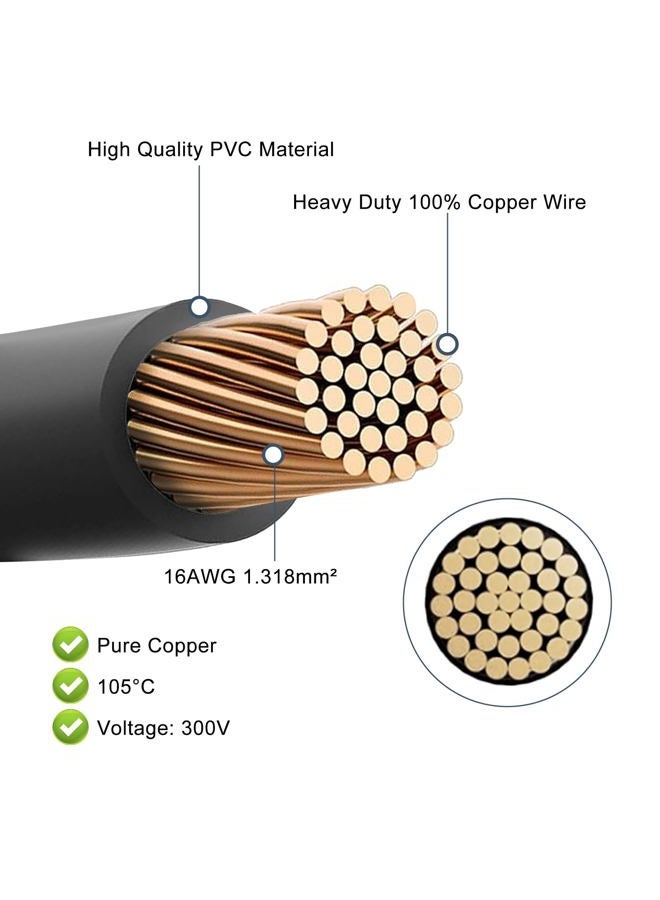 CUZEC Heavy-Duty 15A 13.1ft / 4m 16 AWG Male to Male Cigarette Lighter Plug Charger Cord with LED Indicator and 15A Fuse Protection on Both Plugs (CU10150B) - Image 3