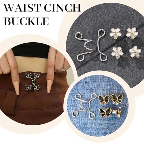 Aeenioy 8 Pairs Jeans Tightening Clips, Button Pins for Loose Jeans, Waist Tightener Clip for Women, Adjustable Jeans Button Pins, Pants and Skirts - Image 3