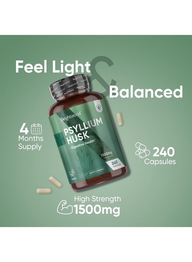 WeightWorld Psyllium Husk Capsules 1500mg Per Serving, 240 Vegan Capsules - 4 Months Supply - for Digestive Health - Daily Psyllium Husk Fiber Supplement - Non-GMO, GMP-Approved, & Allergen-Free - Image 2