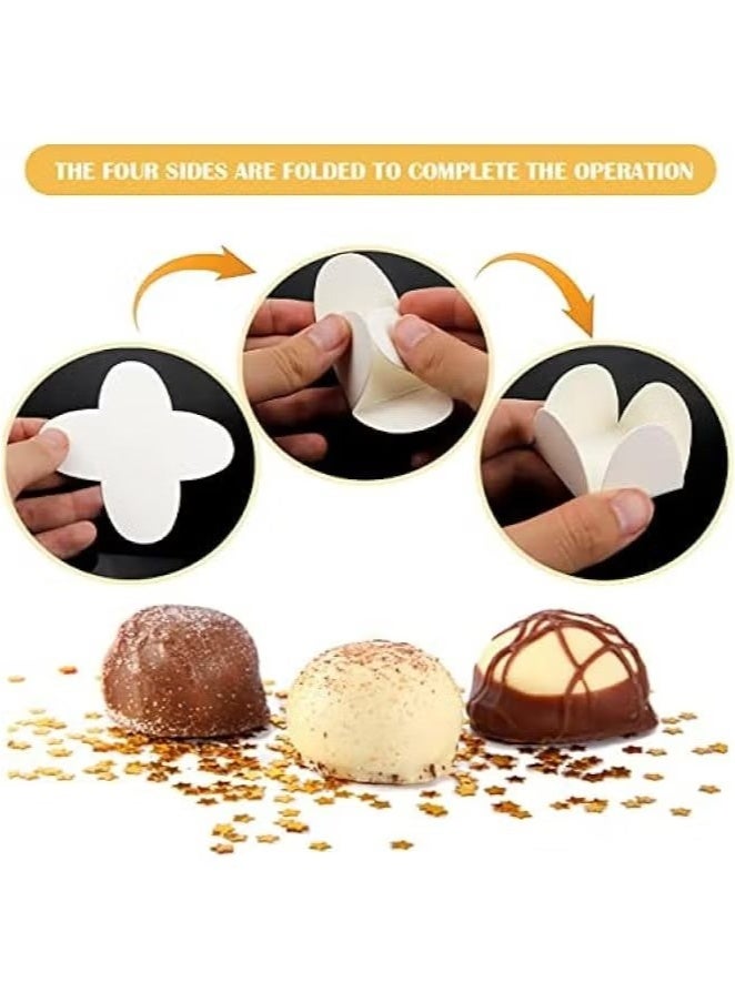 OMEVE 100pcs Cupcake Liners, 30mm Mini Truffle Wrappers Paper White Cups Candy Box Food Grade Chocolate Paper Cupcake Liners for Truffle Chocolate - Image 3