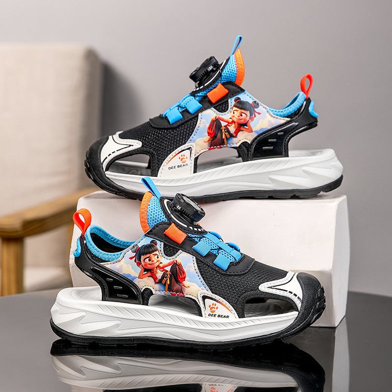 Children'S Sandals Summer Fashion Shoes Boys Medium And Large Children Breathable Beach Baotou Beach Shoes - Image 1